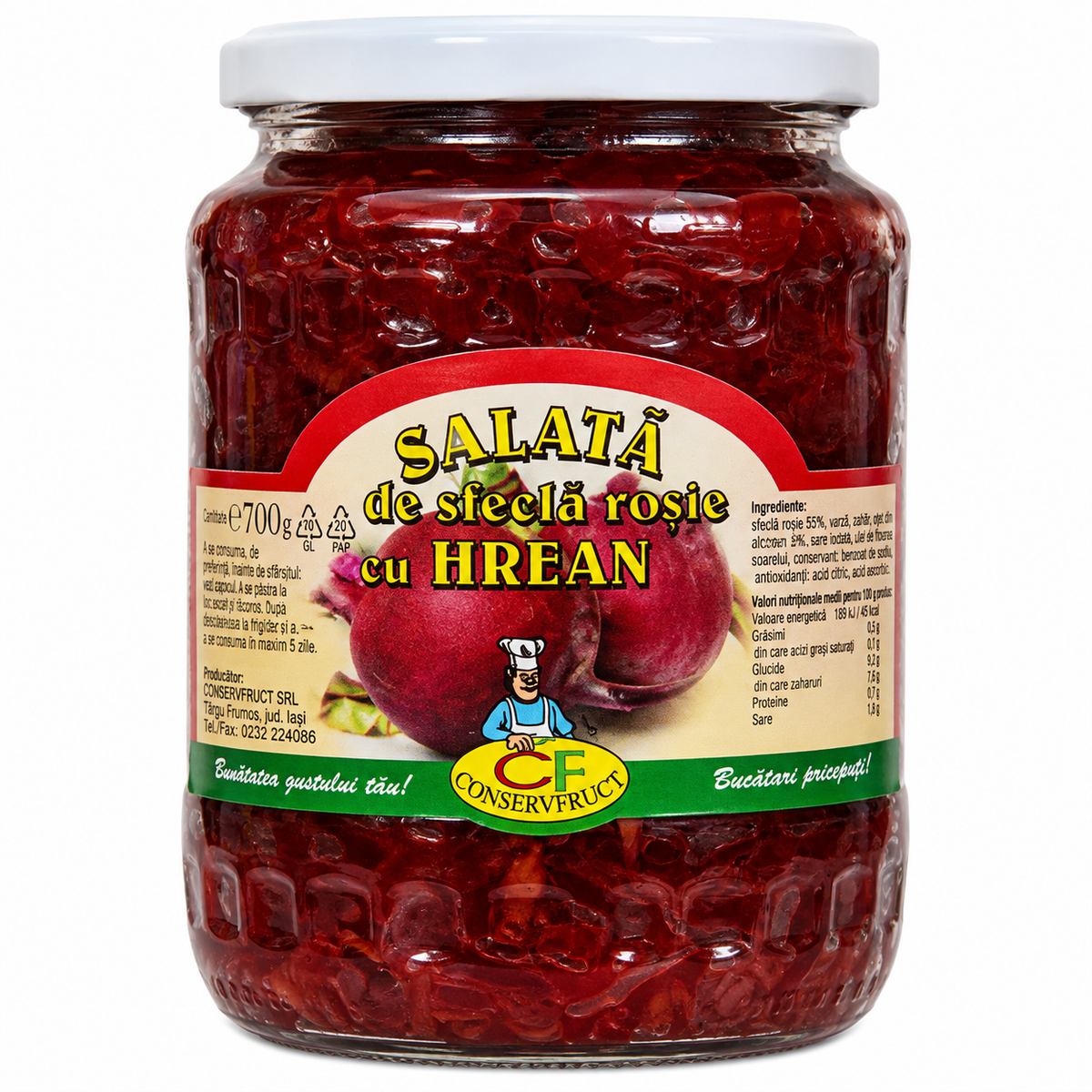 ConservFruct Salade de Betteraves Rouges au Raifort 700g