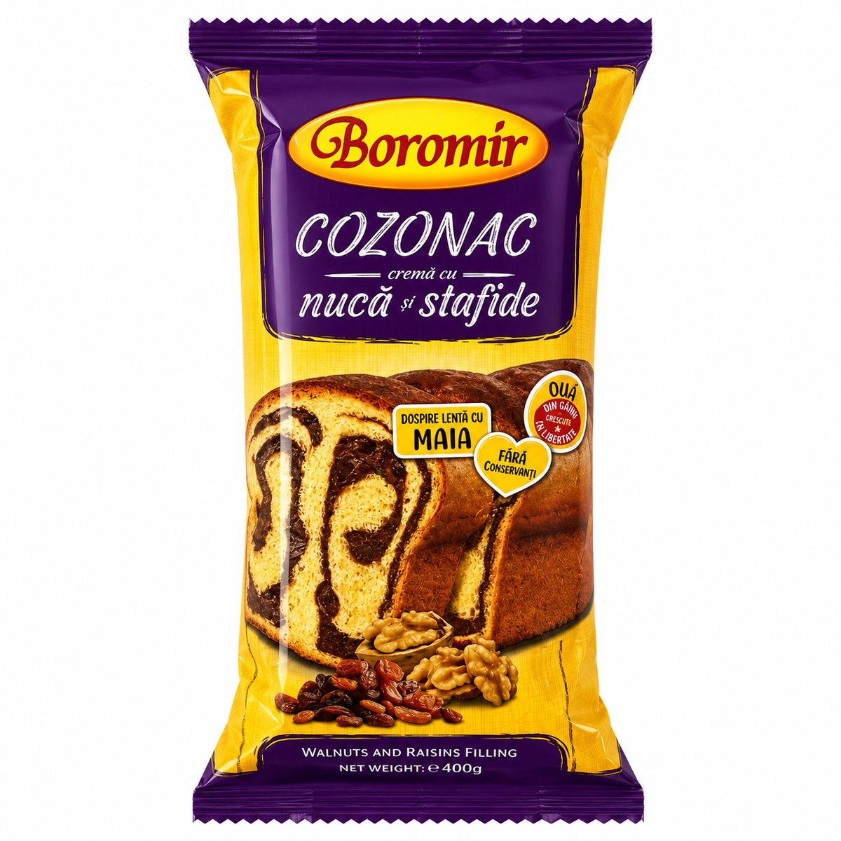 Boromir Cozonac aux noix et raisins secs 450g