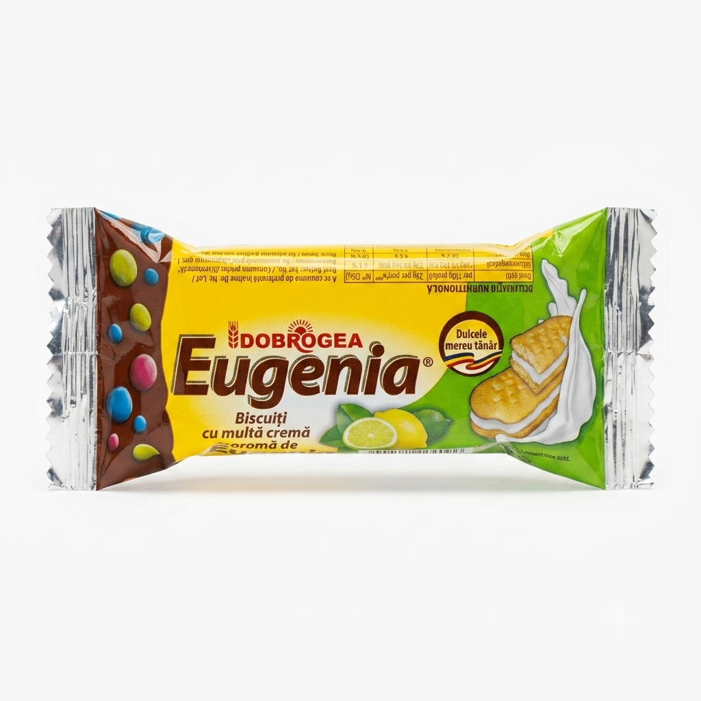 Eugenia Biscuiți cu Multă Cremă cu Aromă de Lămâie