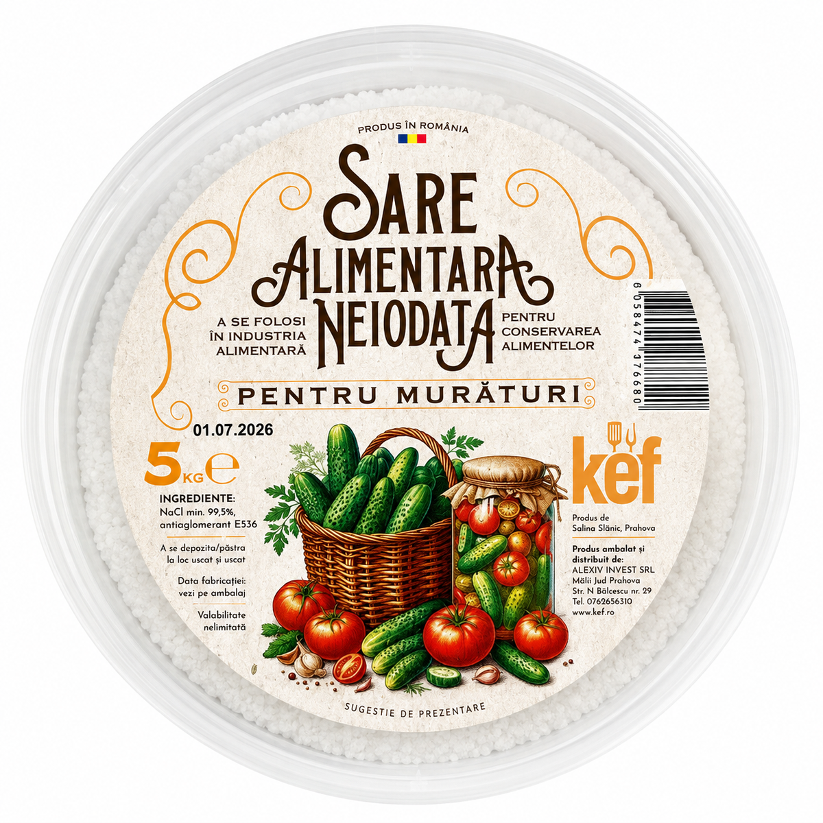 Sel Alimentaire Non Iodé pour Cornichons 5kg