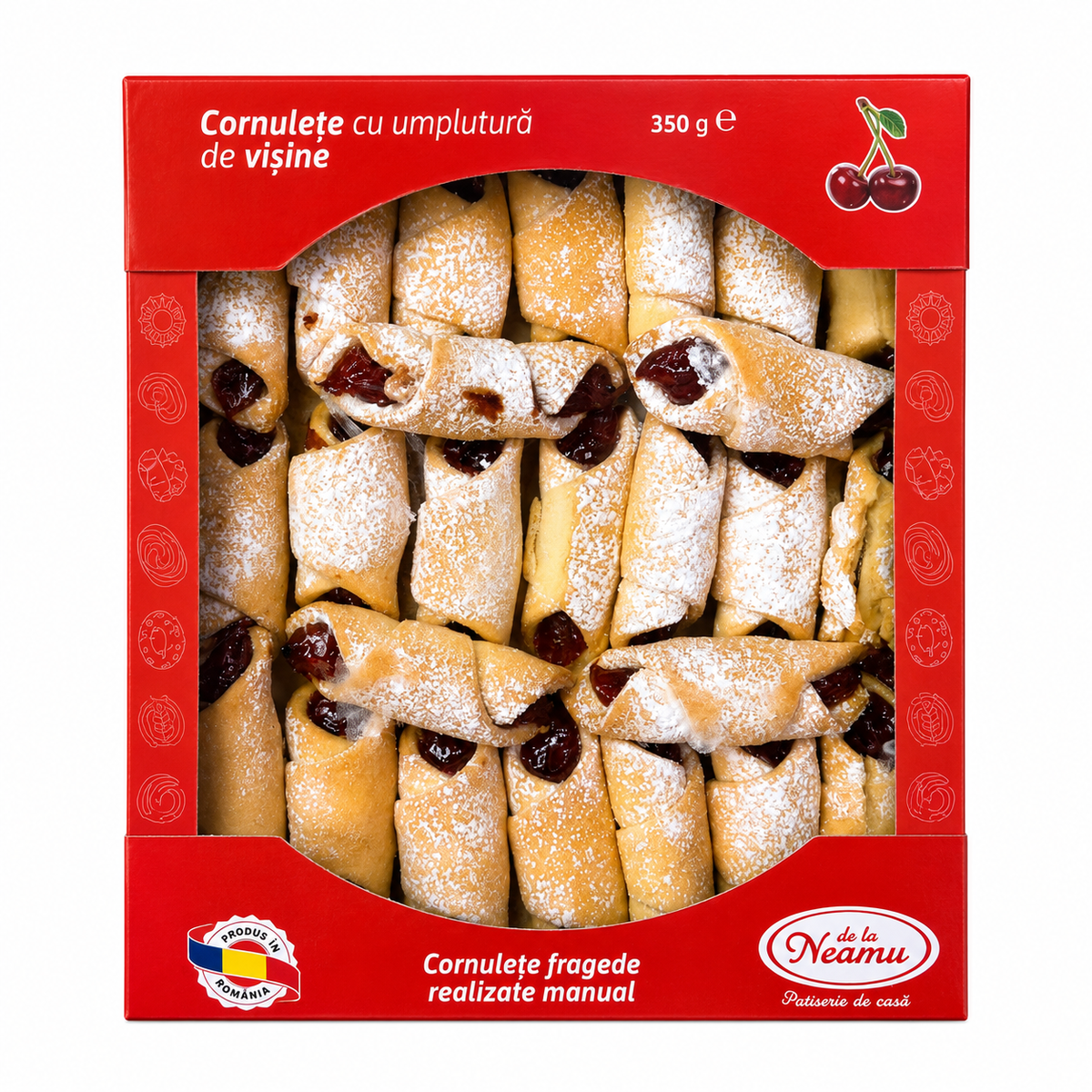 de la Neamu Cornulețe Fragede cu Umplutură de Vișine 350g