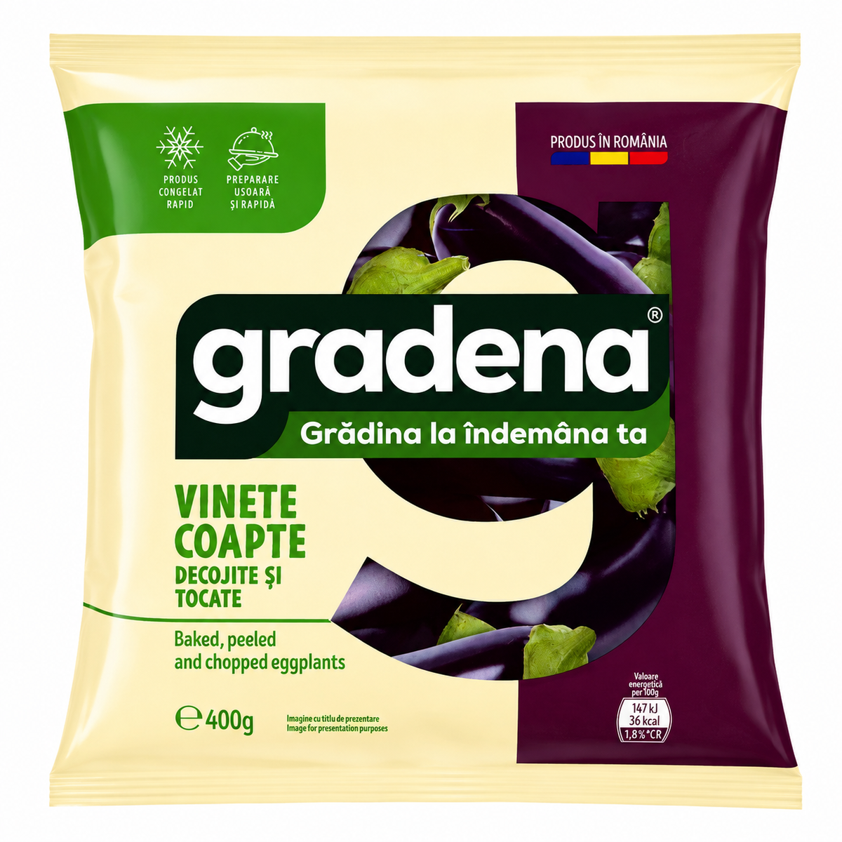 Gradena Aubergines Rôties Pelées et Hachées