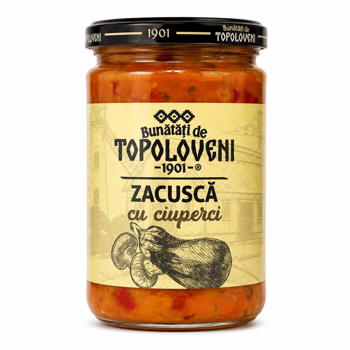 Produits gourmands de Topoloveni Zacusca aux champignons 300g