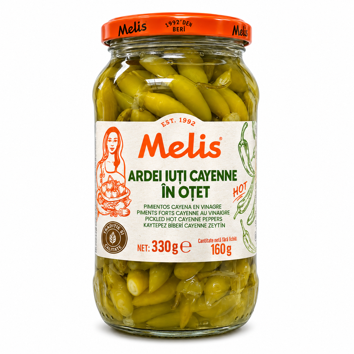 Melis Piments de Cayenne au Vinaigre 330g