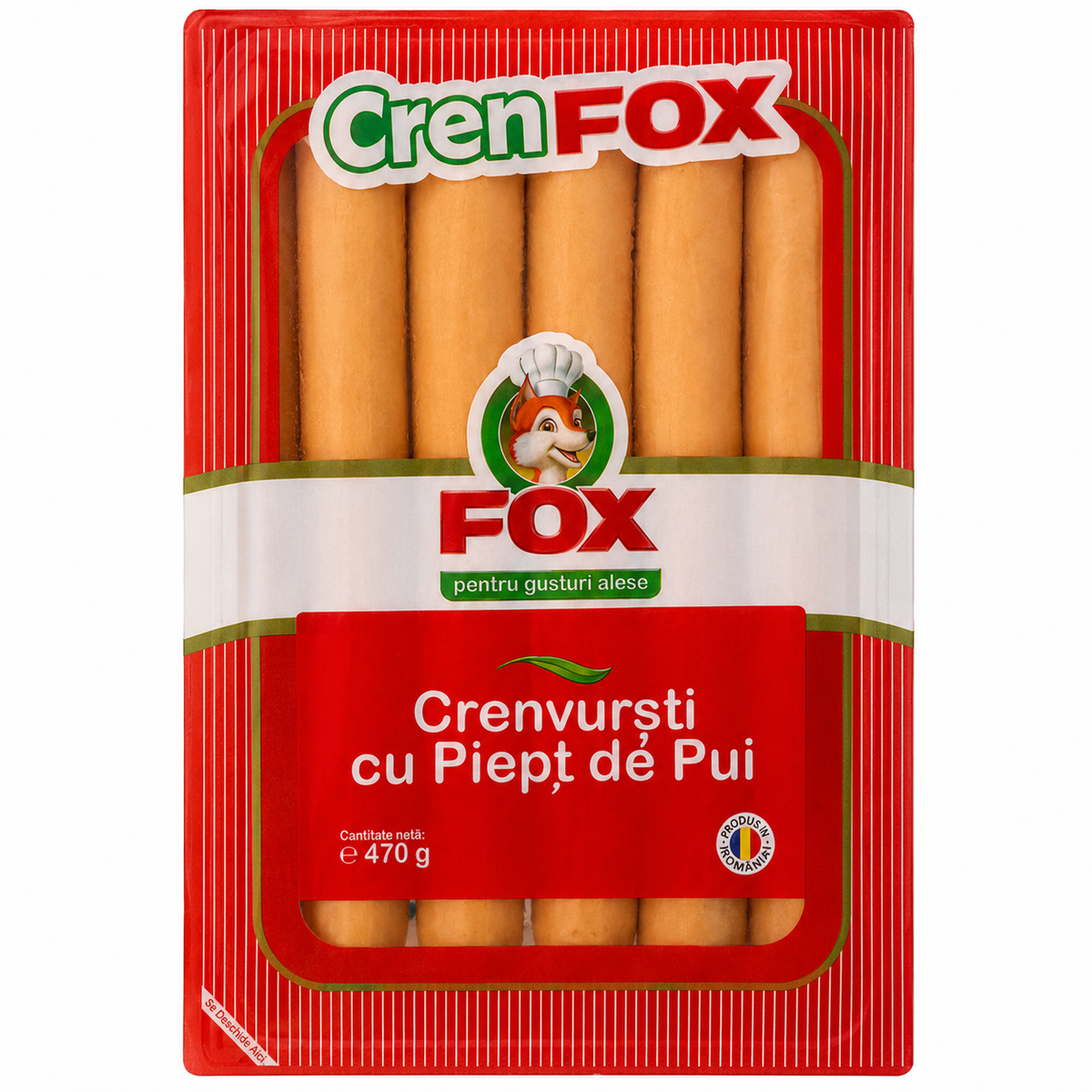 CrenFOX Saucisses de volaille au blanc de poulet 470 g