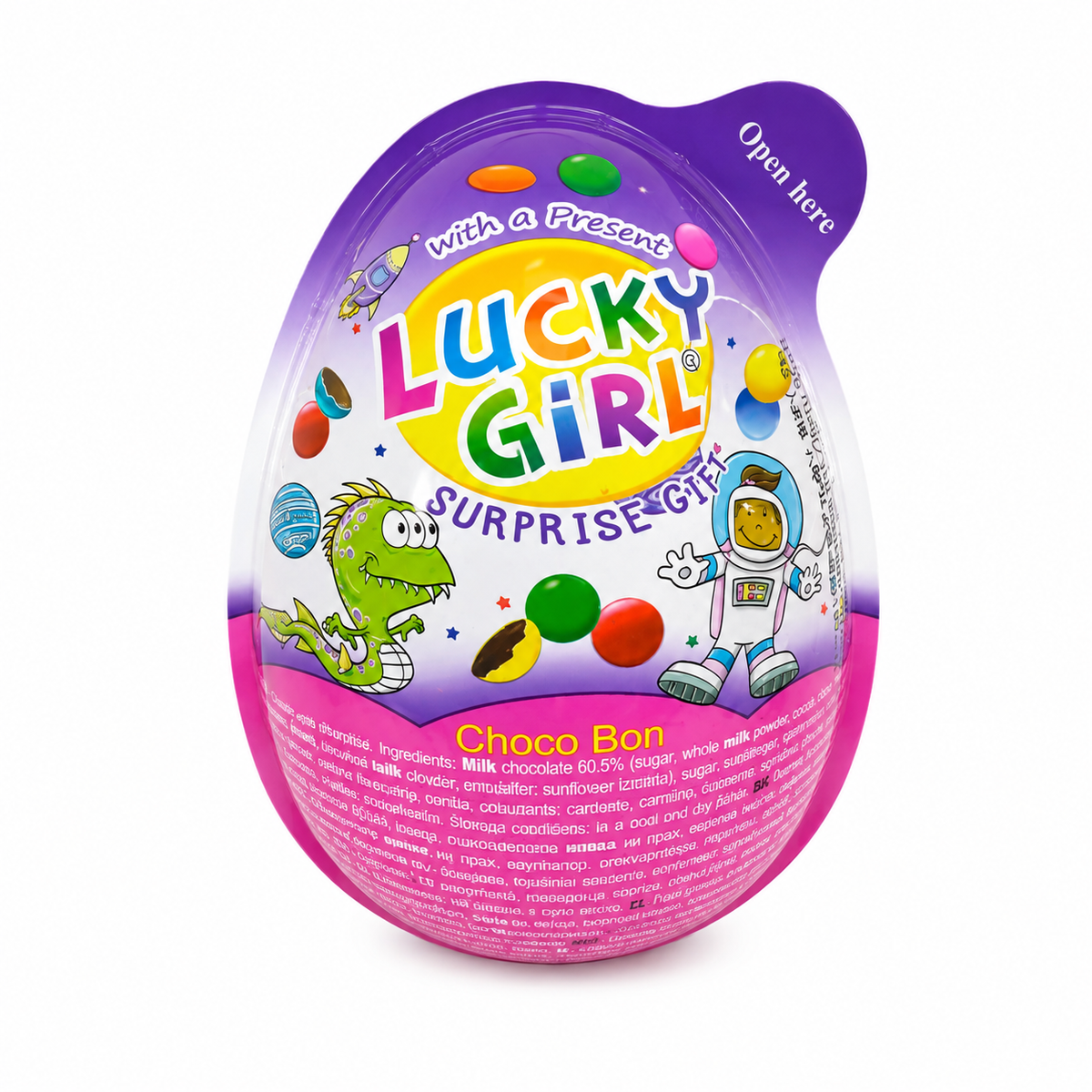 Lucky Girl Surprise Gift Choco Bon – Ou cu Ciocolată, Ou de Ciocolată cu Surpriză