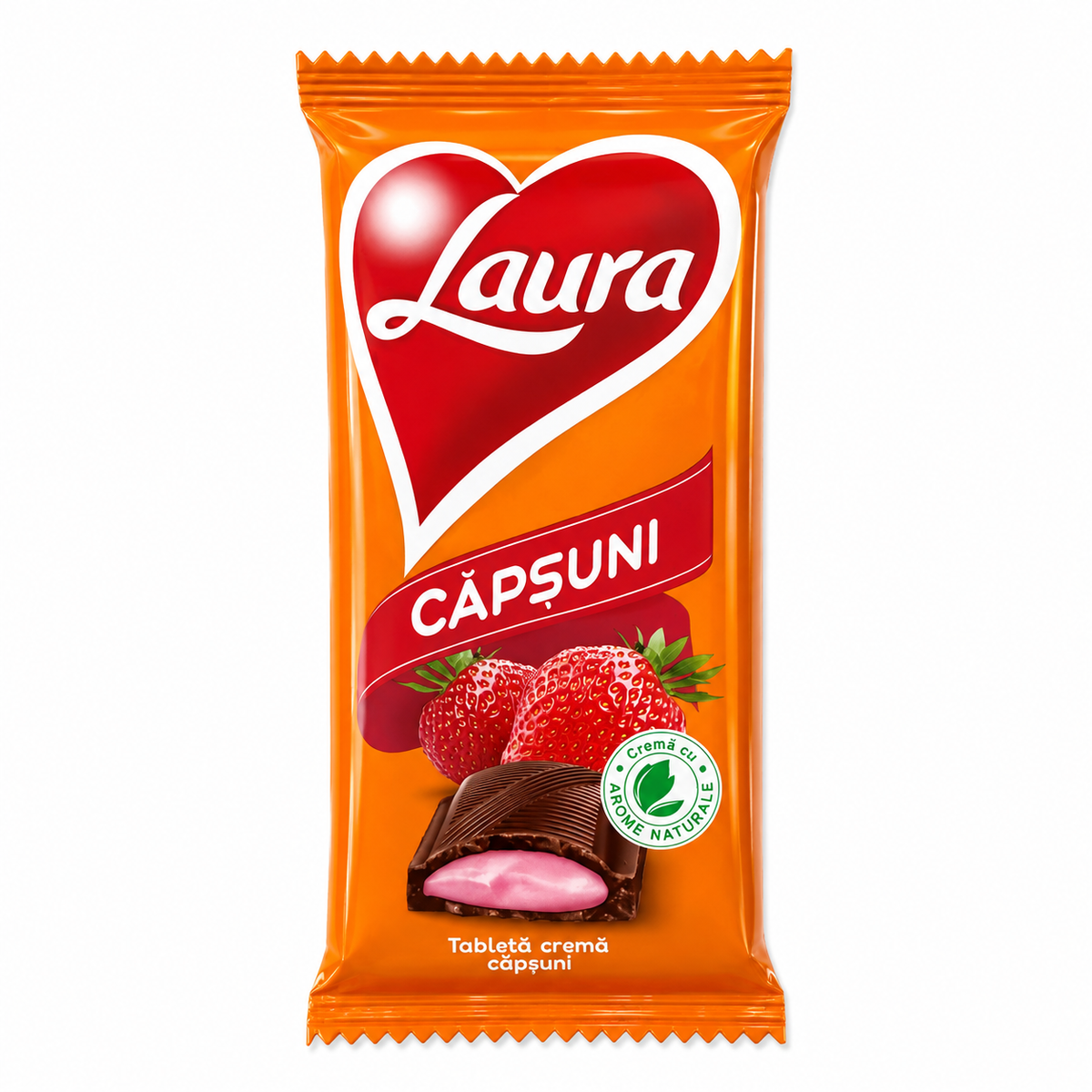 Laura Tabletă de Ciocolată cu Cremă de Căpșuni 92g