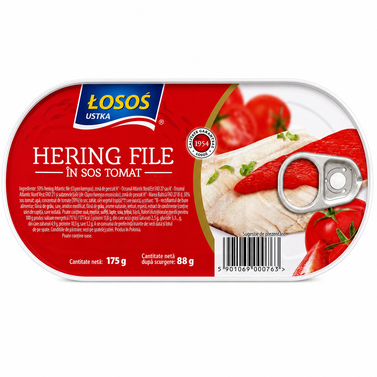 Losos Ustka Filet de Hareng Sauce Tomate 175g