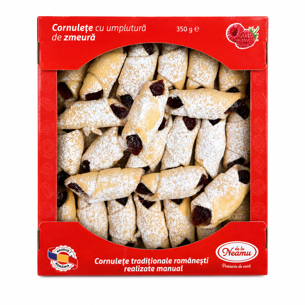 de la Neamu Cornulețe cu Umplutură de Zmeură 350g