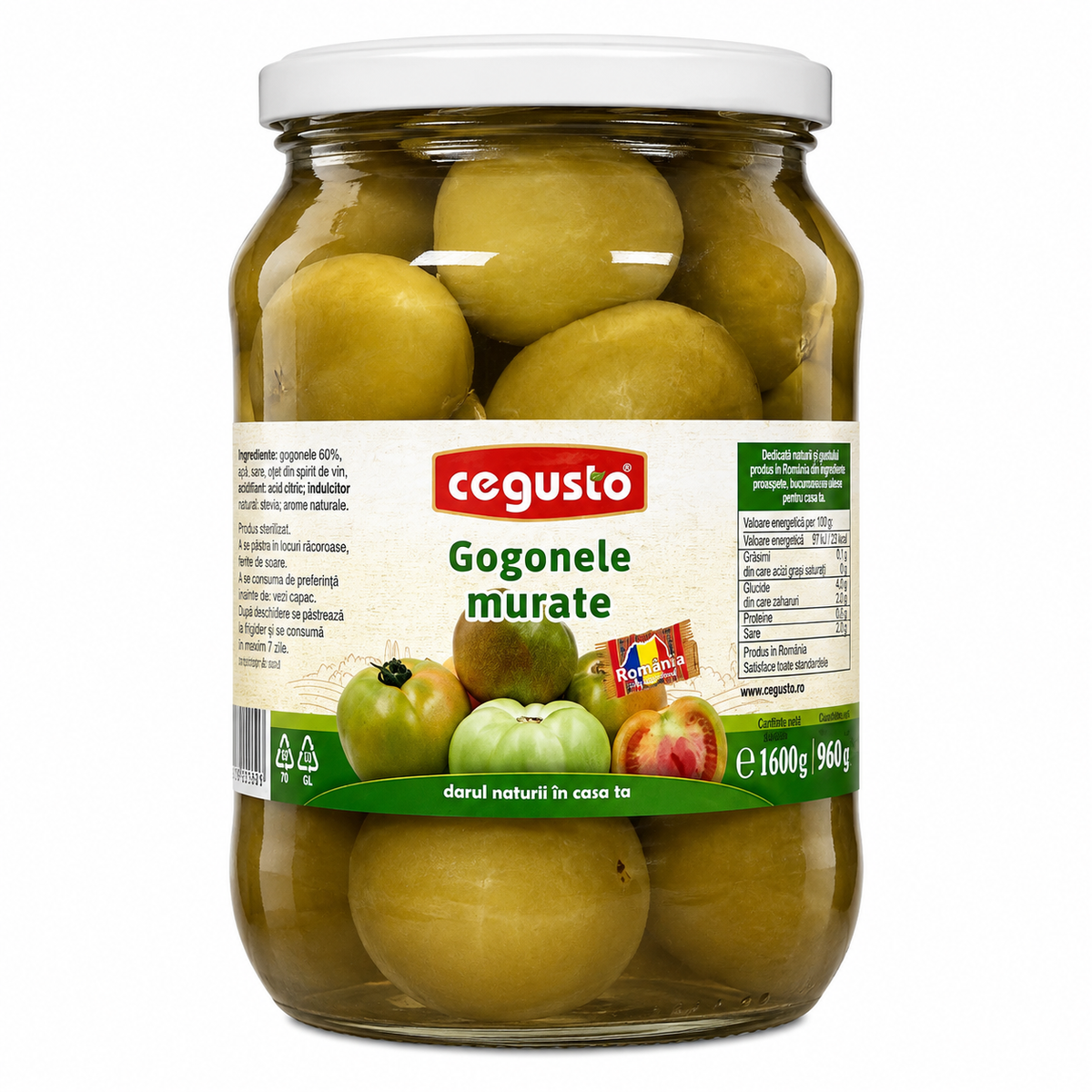 Cegusto Tomates vertes marinées 1,6 kg