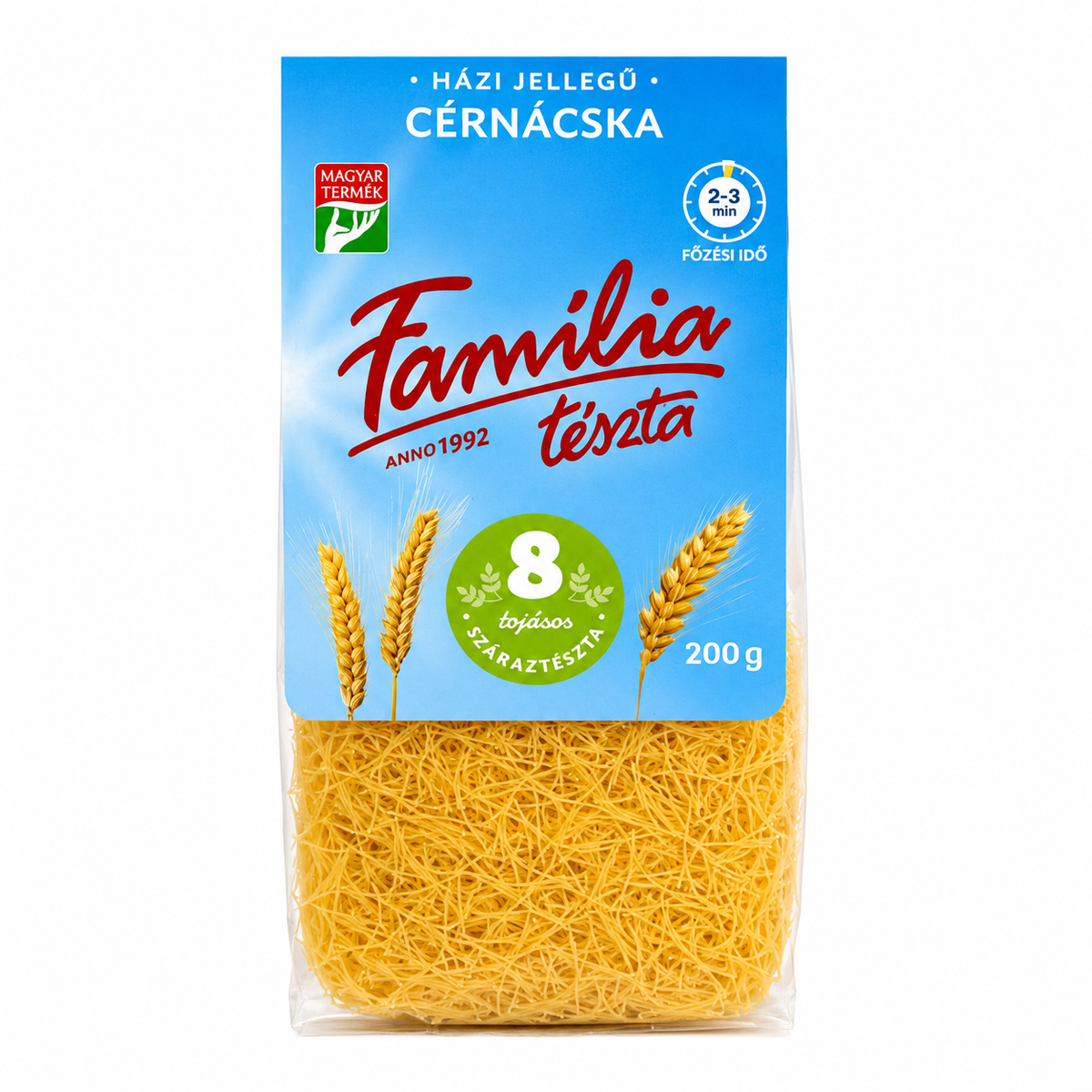 Família Tészta Cérnácska 8 Œufs Nouilles Courtes 200g