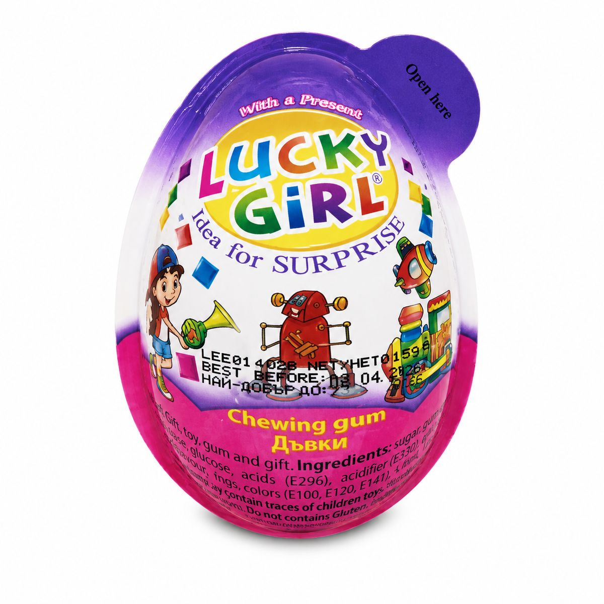 Lucky Girl Chewing Gum cu Surpriză