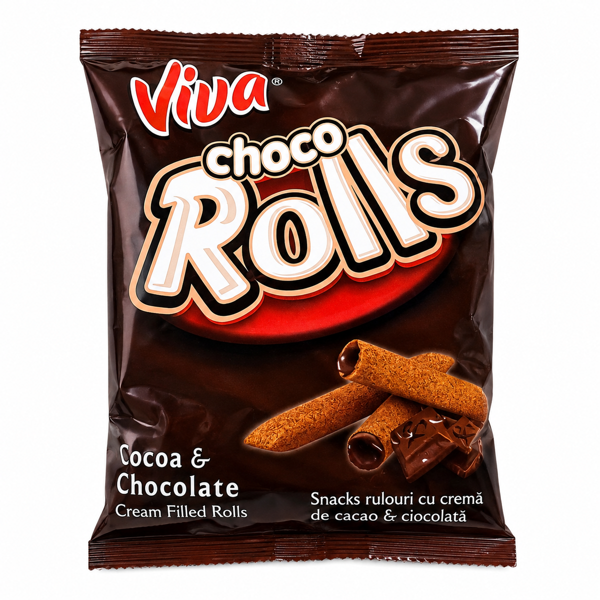 Viva Choco Rolls – Roulés à la Crème de Cacao et Chocolat 100g