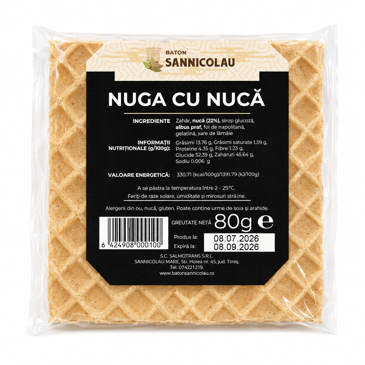 Barre Sannicolau Nougat aux Noix 80g