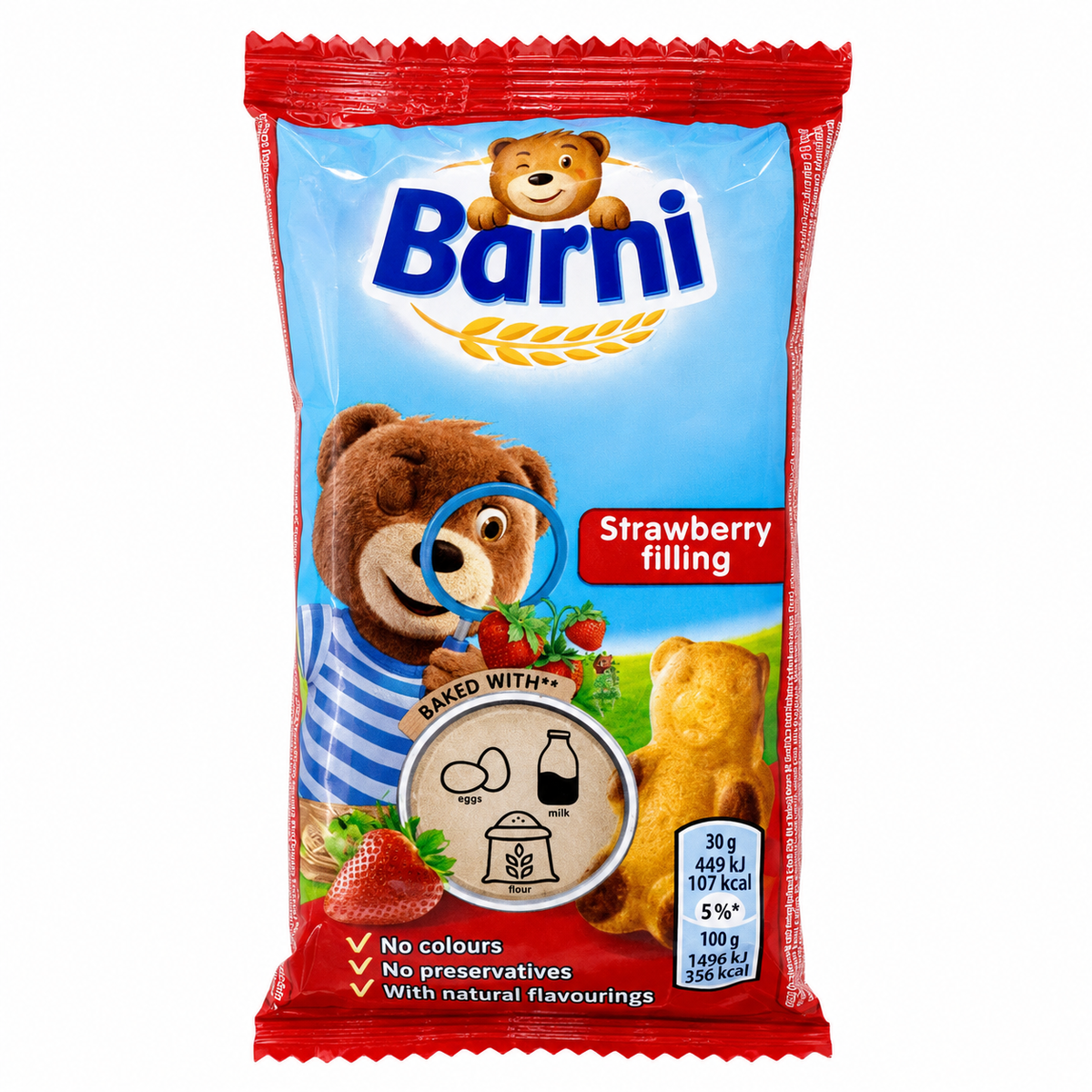 Barni Prăjitură cu Umplutură de Căpșuni 30g