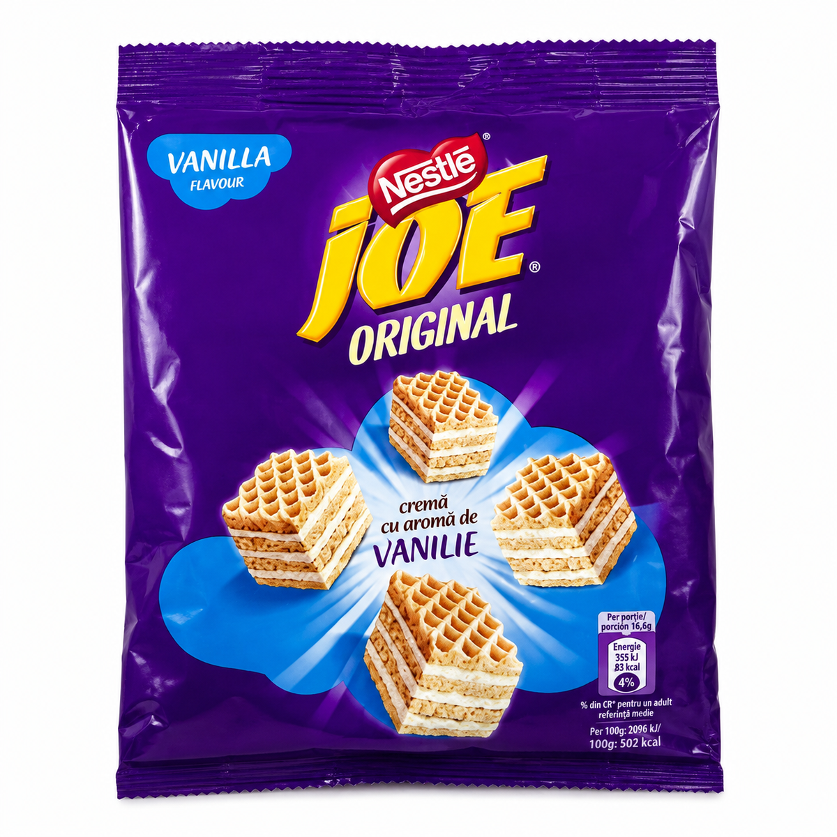 Nestlé JOE Original Napolitane cu Cremă și Aromă de Vanilie 160g
