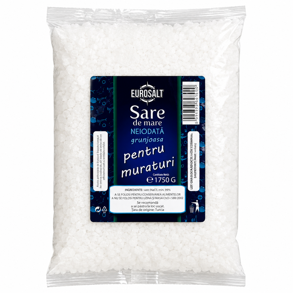 EuroSalt Gros Sel Marin Non Iodé pour Cornichons
1750g
