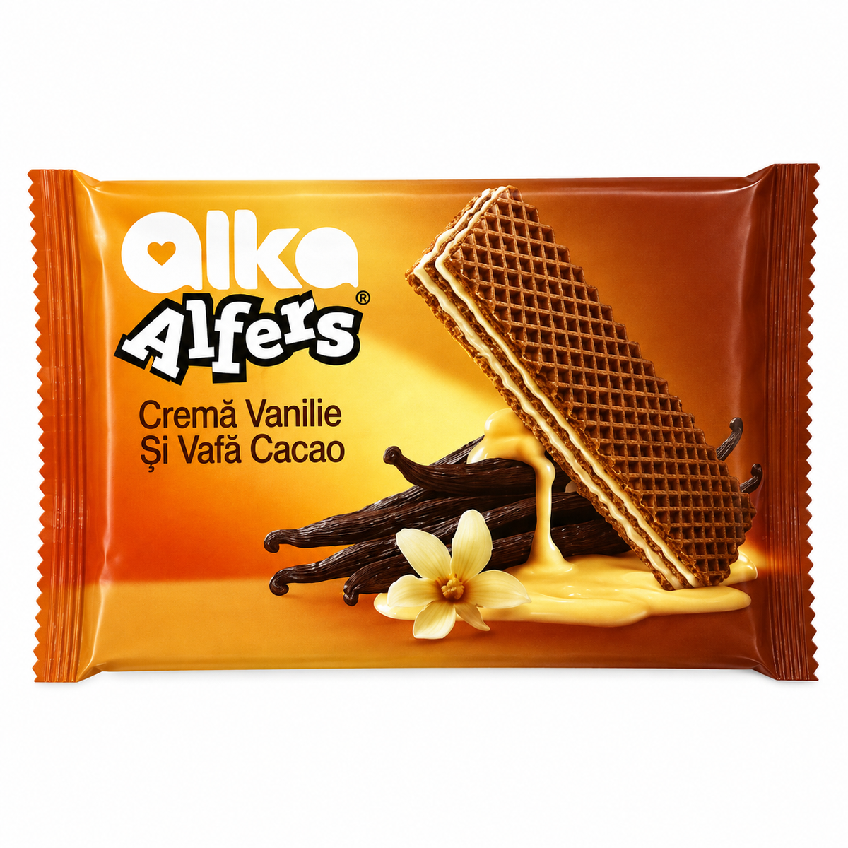 Alka Alfers Gaufrettes fourrées crème vanille et gaufrette cacao 170g