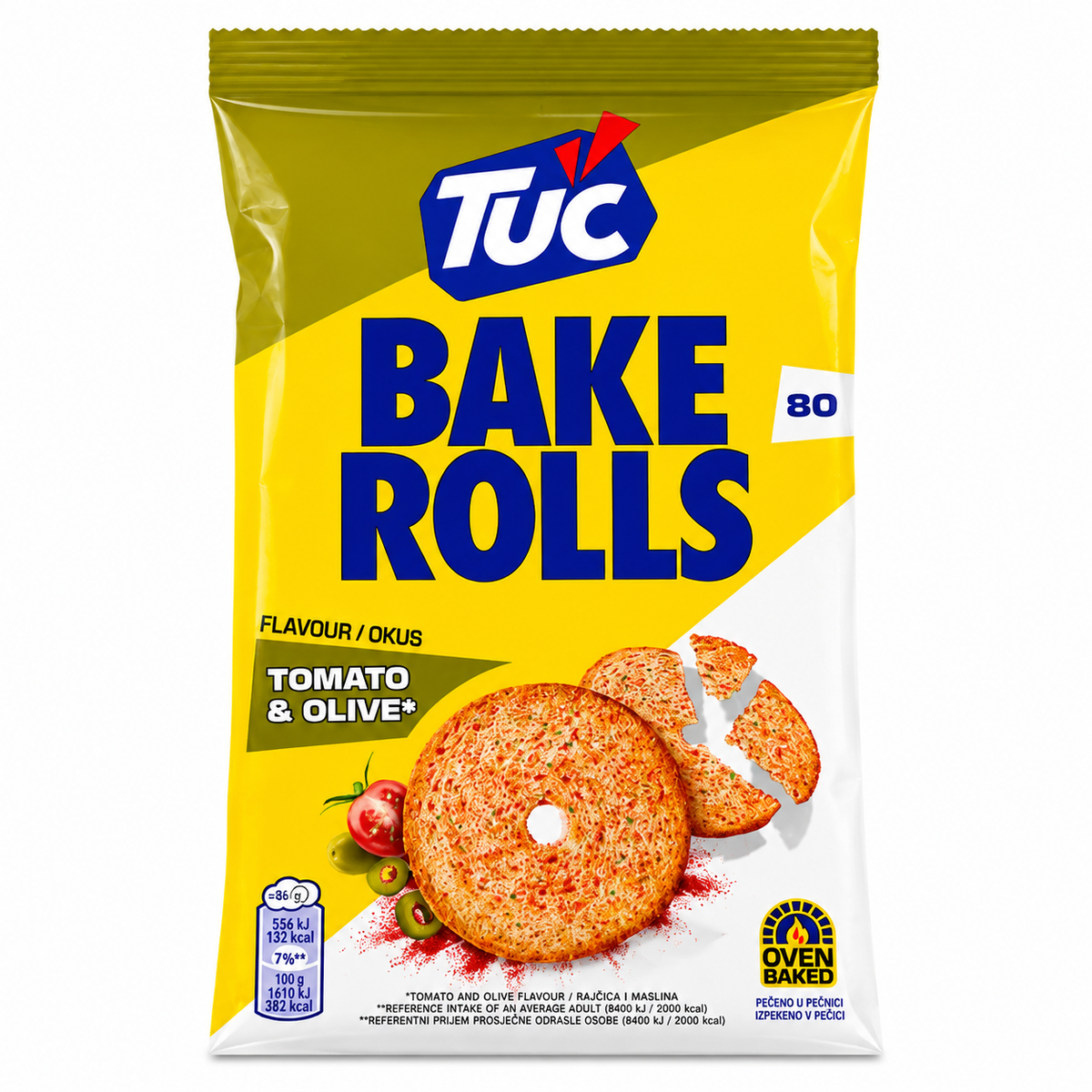 TUC Bake Rolls Saveur Tomate et Olives 80 g