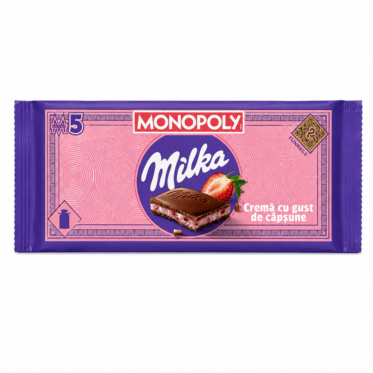 Milka Monopoly Cremă cu Gust de Căpșune 100g