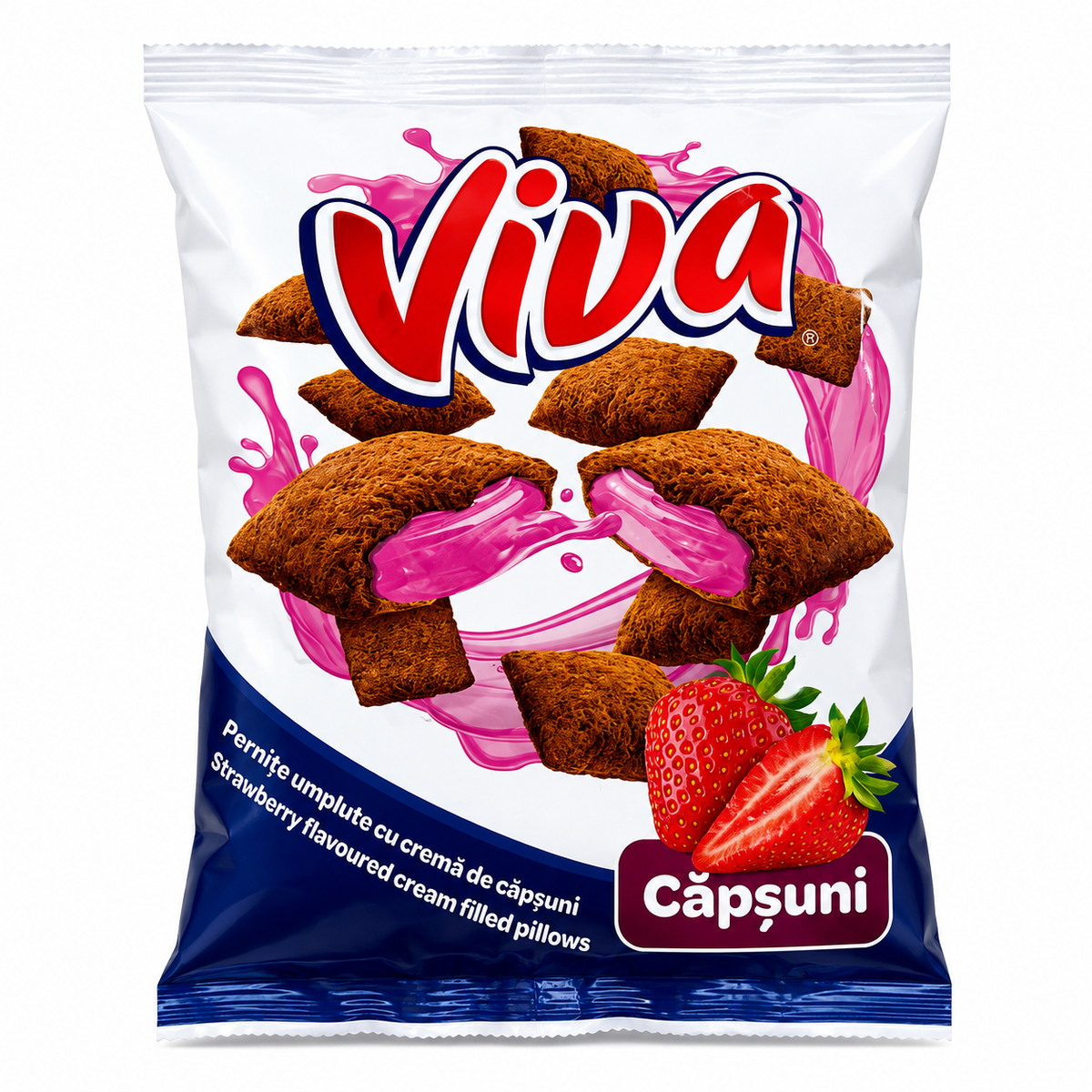Viva Pillow Snacks à la crème de fraise 200g