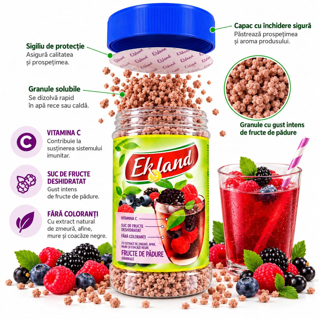 Ekland ceai solubil fructe de padure 350g