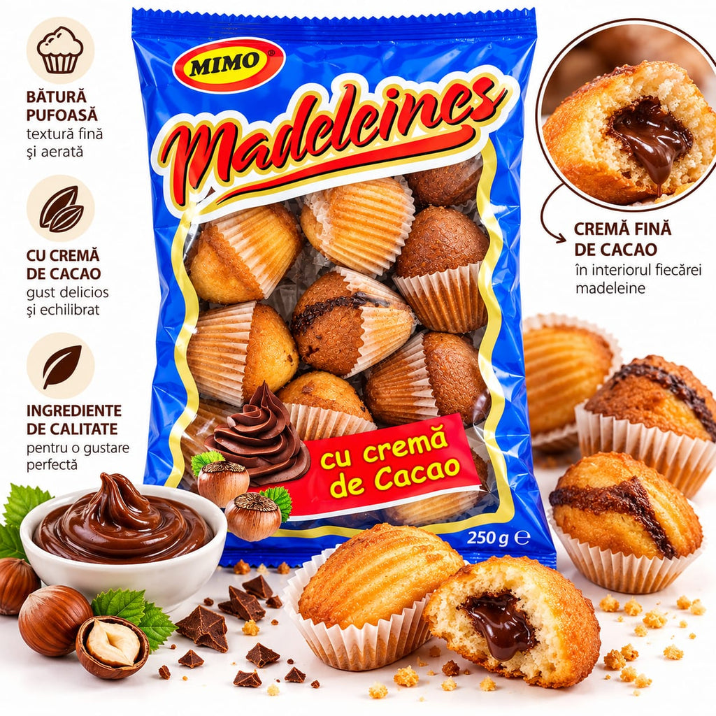 Primo Madlene cu crema de cacao 250g